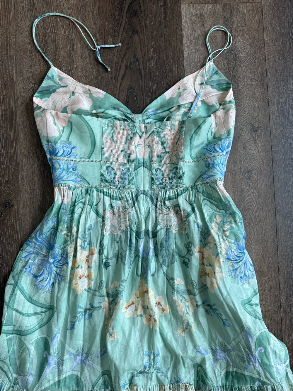 Camilla Floral Twist Cutout Maxi Dress in Mint Green Size Small - Picture 9 of 13